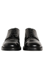 Dolce & Gabbana Black Leather Derby Dress Men Formal Shoes