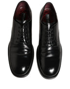 Dolce & Gabbana Black Leather Derby Dress Men Formal Shoes