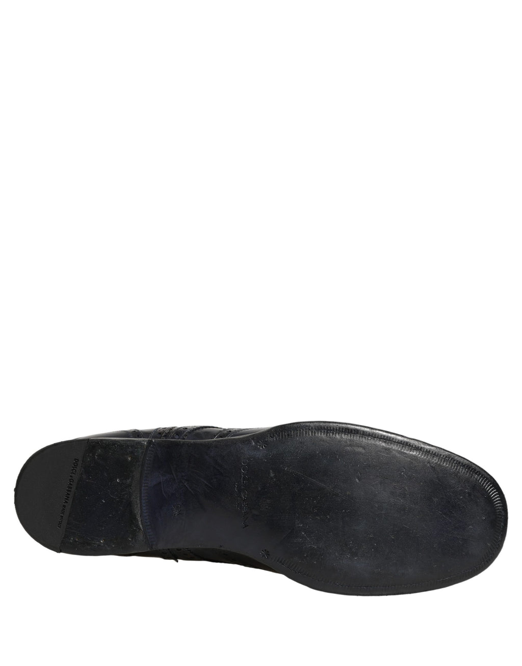 Dolce & Gabbana Blue Leather Derby Wingtip Formal Shoes