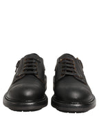 Dolce & Gabbana Dress Black Leather Lace Up Derby Men Shoes
