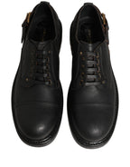 Dolce & Gabbana Dress Black Leather Lace Up Derby Men Shoes