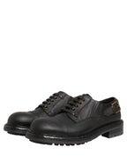 Dolce & Gabbana Dress Black Leather Lace Up Derby Men Shoes