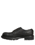 Dolce & Gabbana Dress Black Leather Lace Up Derby Men Shoes
