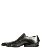 Dolce & Gabbana Dress Shiny Black Slip On Plastic Dress Shoes