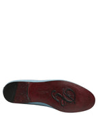 Dolce & Gabbana Blue Woven Men Slip On Dress Loafers Shoes