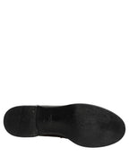 Dolce & Gabbana Black Leather Formal Men Dress Loafers Shoes