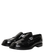 Dolce & Gabbana Black Leather Formal Men Dress Loafers Shoes