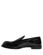 Dolce & Gabbana Black Leather Formal Men Dress Loafers Shoes