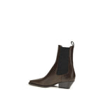 Brunello Cucinelli Brown Calf Leather Bos Taurus Ankle Boots