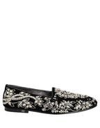 Dolce & Gabbana Black Velvet Embellished Dress Loafers Shoes