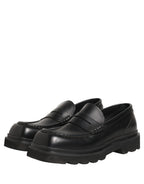 Dolce & Gabbana Black Calfskin Leather Men Dress Loafers Shoes