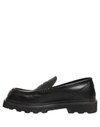 Dolce & Gabbana Black Calfskin Leather Men Dress Loafers Shoes