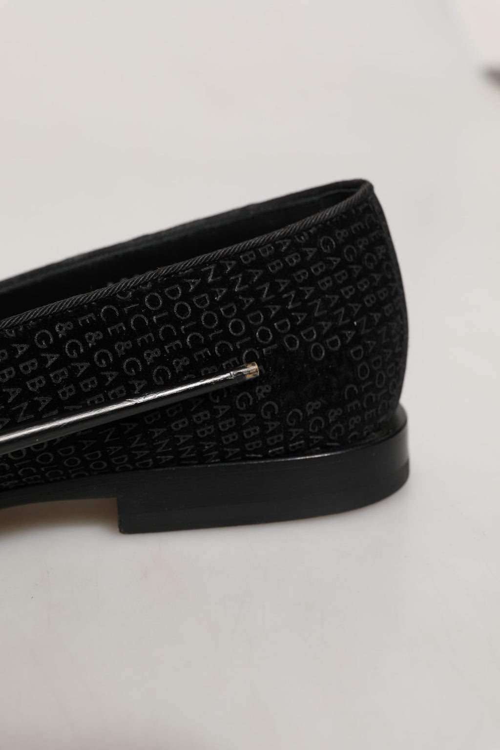 Dolce & Gabbana Black Logo Monogram Men Dress Loafers Shoes