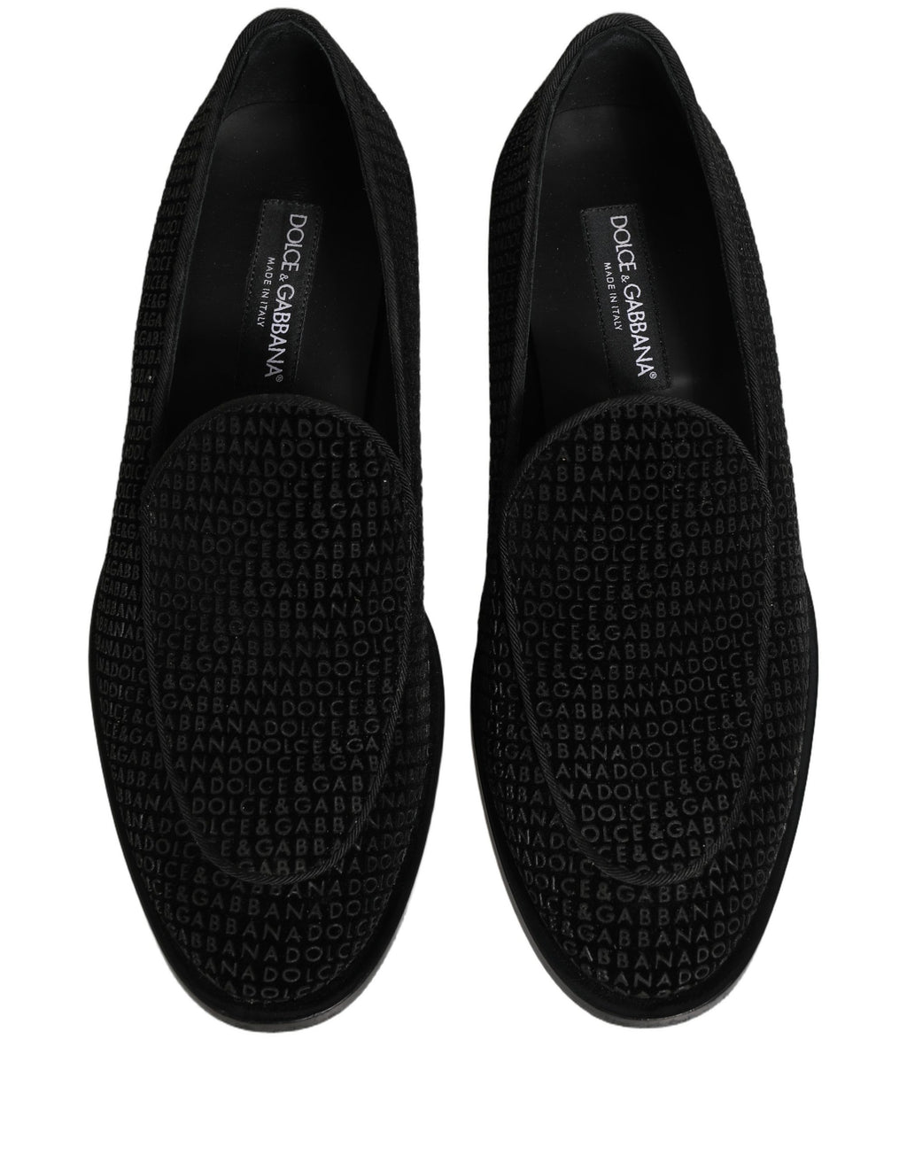 Dolce & Gabbana Black Logo Monogram Men Dress Loafers Shoes