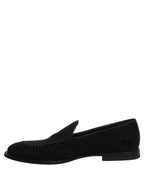 Dolce & Gabbana Black Logo Monogram Men Dress Loafers Shoes