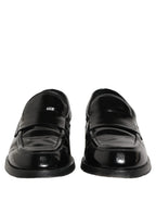 Dolce & Gabbana Black Leather Formal Men Dress Loafers Shoes