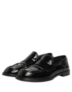 Dolce & Gabbana Black Leather Formal Men Dress Loafers Shoes