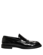 Dolce & Gabbana Black Leather Formal Men Dress Loafers Shoes