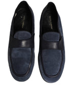 Dolce & Gabbana Blue Suede Leather Loafers Moccasins Shoes