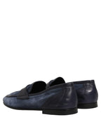 Dolce & Gabbana Blue Suede Leather Loafers Moccasins Shoes