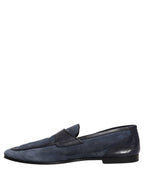 Dolce & Gabbana Blue Suede Leather Loafers Moccasins Shoes