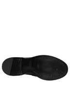 Dolce & Gabbana Black Leather Formal Men Dress Loafers Shoes