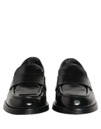 Dolce & Gabbana Black Leather Formal Men Dress Loafers Shoes