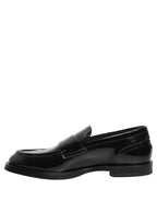Dolce & Gabbana Black Leather Formal Men Dress Loafers Shoes