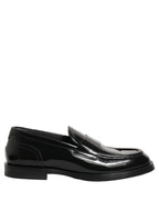 Dolce & Gabbana Black Leather Formal Men Dress Loafers Shoes