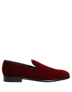 Dolce & Gabbana Maroon Velvet Slip On Dress Loafers Shoes