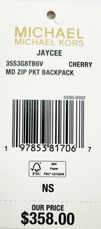 Michael Kors Jaycee Medium Cherry Signature PVC Backpack