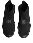 Dolce & Gabbana Black Slip On Wave Socks Men Sneakers Shoes
