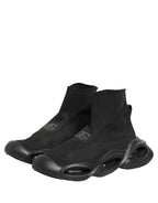 Dolce & Gabbana Black Slip On Wave Socks Men Sneakers Shoes