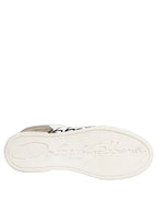 Dolce & Gabbana White Gold Low Top Leather Sneakers Shoes