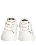 Dolce & Gabbana White Gold Low Top Leather Sneakers Shoes