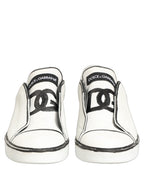 Dolce & Gabbana White Leather Portofino Low Top Sneakers Shoes