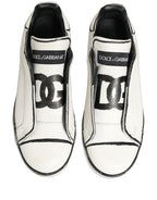 Dolce & Gabbana White Leather Portofino Low Top Sneakers Shoes