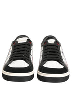 Dolce & Gabbana White Black DG Logo King Patch Low-Top Sneaker Shoes