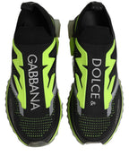 Dolce & Gabbana Black Green Sorrento Low Top Sneakers Shoes