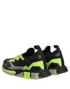 Dolce & Gabbana Black Green Sorrento Low Top Sneakers Shoes