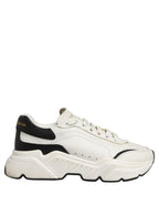 Dolce & Gabbana White Black Daymaster Low Top Men Sneakers Shoes