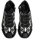 Dolce & Gabbana Black Logo Lace Up Low Top NS1 Men Sneakers Shoes