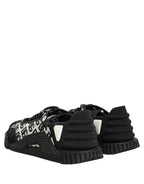 Dolce & Gabbana Black Logo Lace Up Low Top NS1 Men Sneakers Shoes