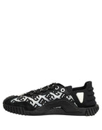 Dolce & Gabbana Black Logo Lace Up Low Top NS1 Men Sneakers Shoes