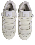Dolce & Gabbana White Leather Portofino Space Sneakers Shoes