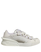 Dolce & Gabbana White Leather Portofino Space Sneakers Shoes