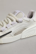 Dolce & Gabbana White Leather Portofino Space Sneakers Shoes