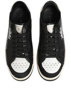 Dolce & Gabbana Black Leather Crown Milano Men Sneakers Shoes