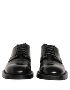 Dolce & Gabbana Black Leather Lace Up Derby Dress Men Shoes