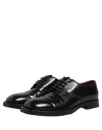Dolce & Gabbana Black Leather Lace Up Derby Dress Men Shoes